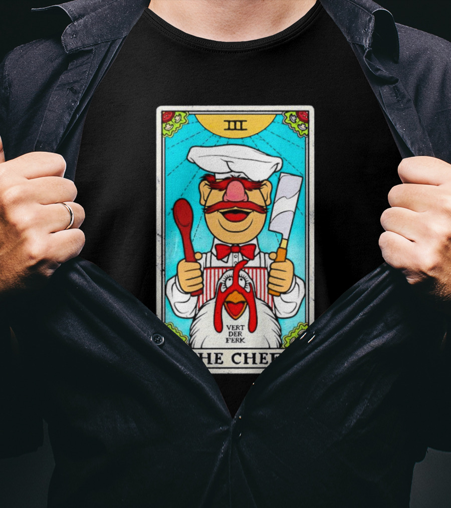 The Chef Tarot Card Vert Der Ferk Spoon Cleaver Chicken T-Shirt