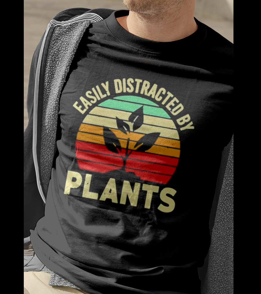 Easily Distracted By Plants Vintage Sunset T-Shirt