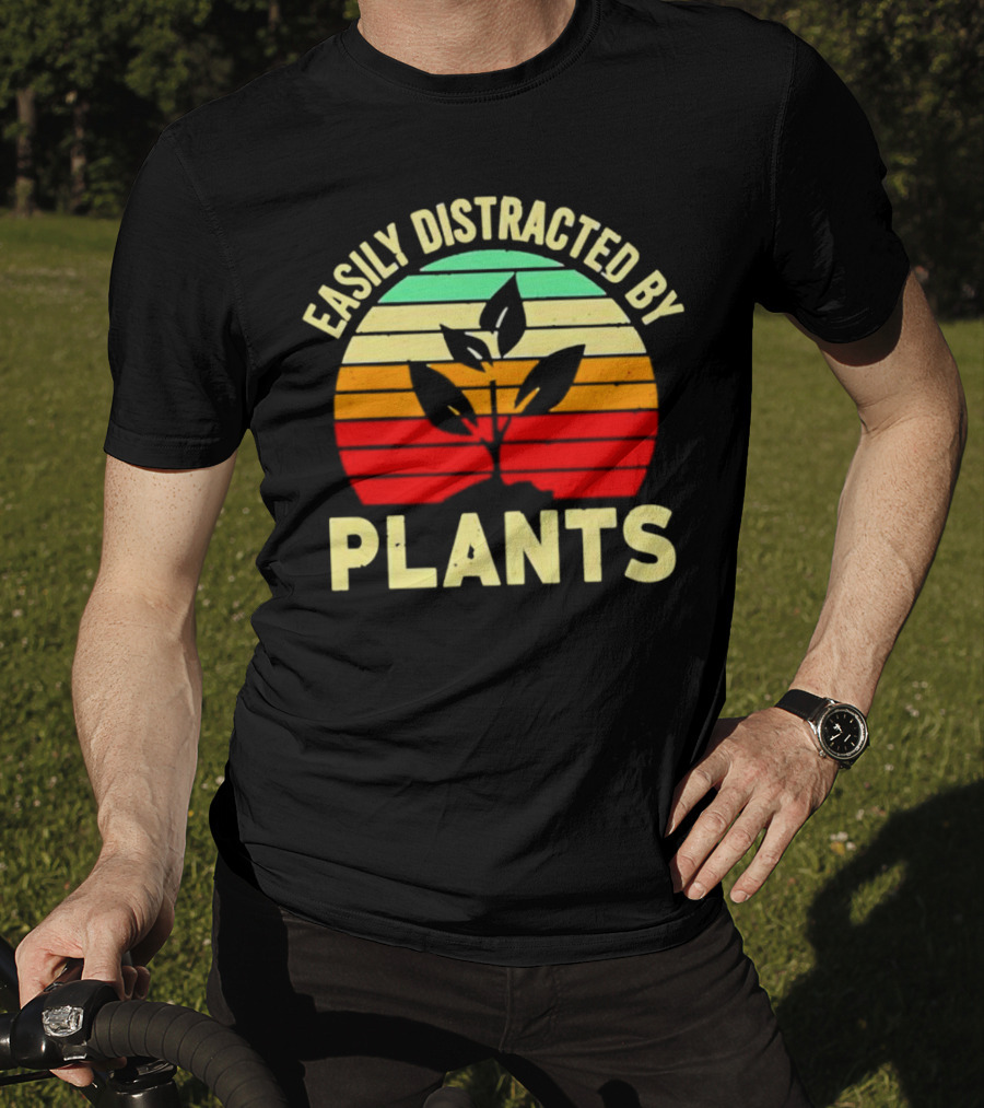 Easily Distracted By Plants Vintage Sunset T-Shirt