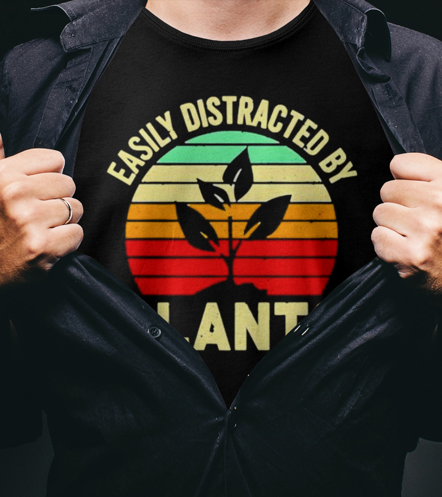 Easily Distracted By Plants Vintage Sunset T-Shirt