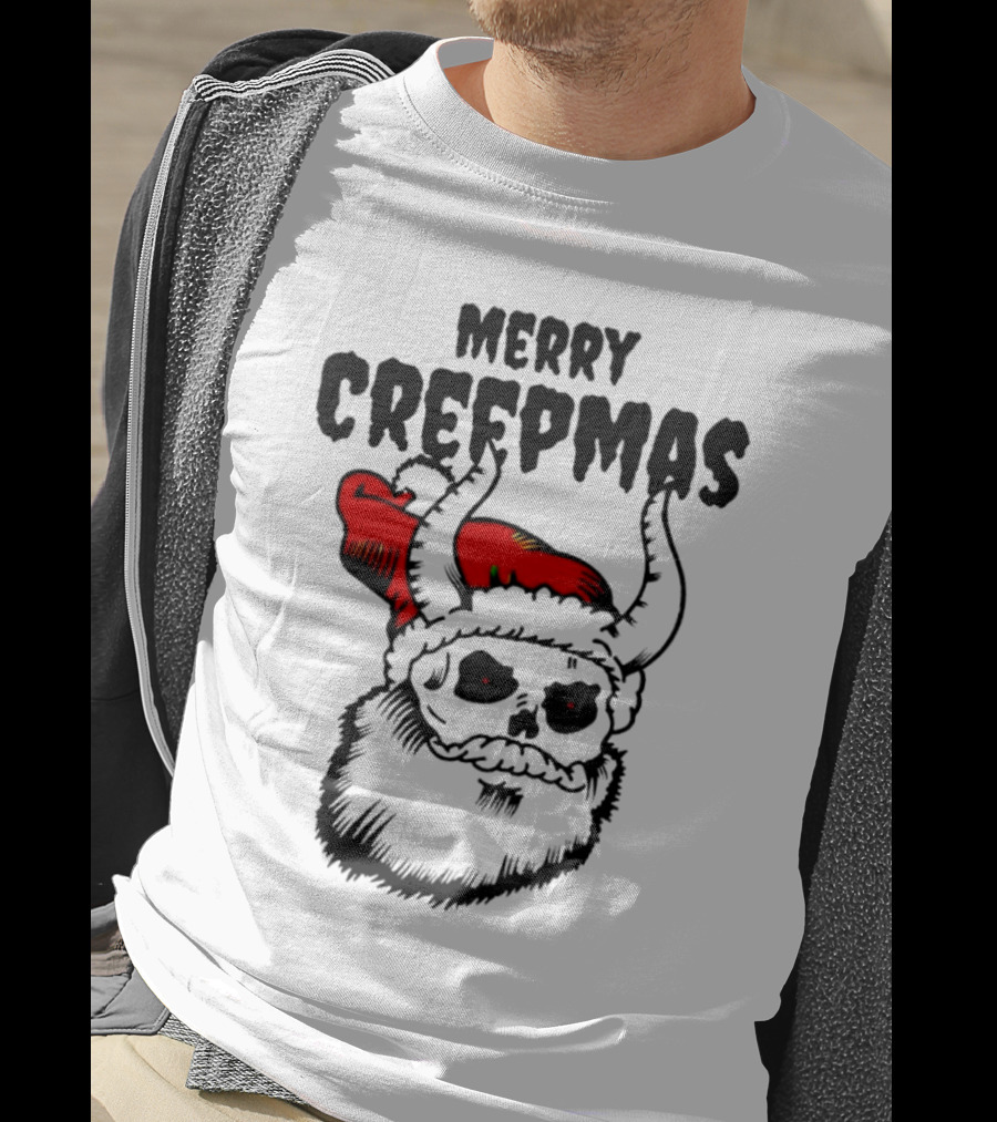 Merry Creepmas Horror Santa Skull Christmas T-Shirt