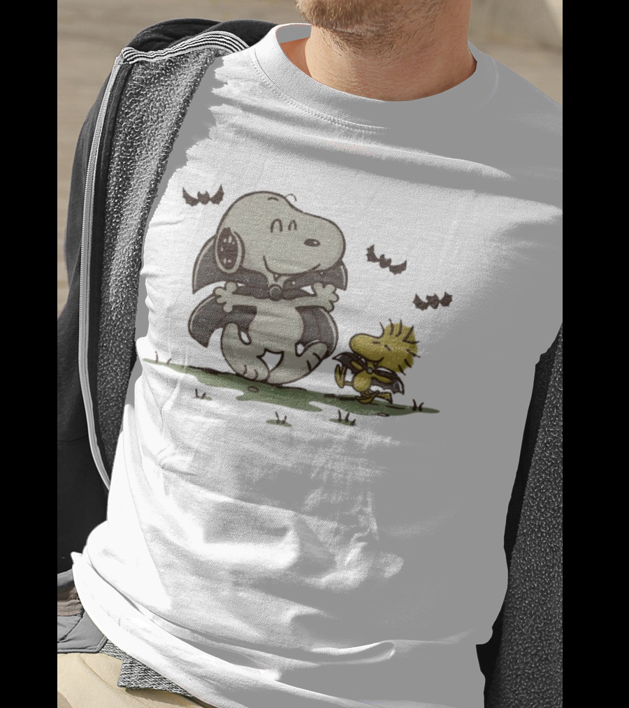 Snoopy And Woodstock Peanuts Spooky Halloween Fun T-Shirt