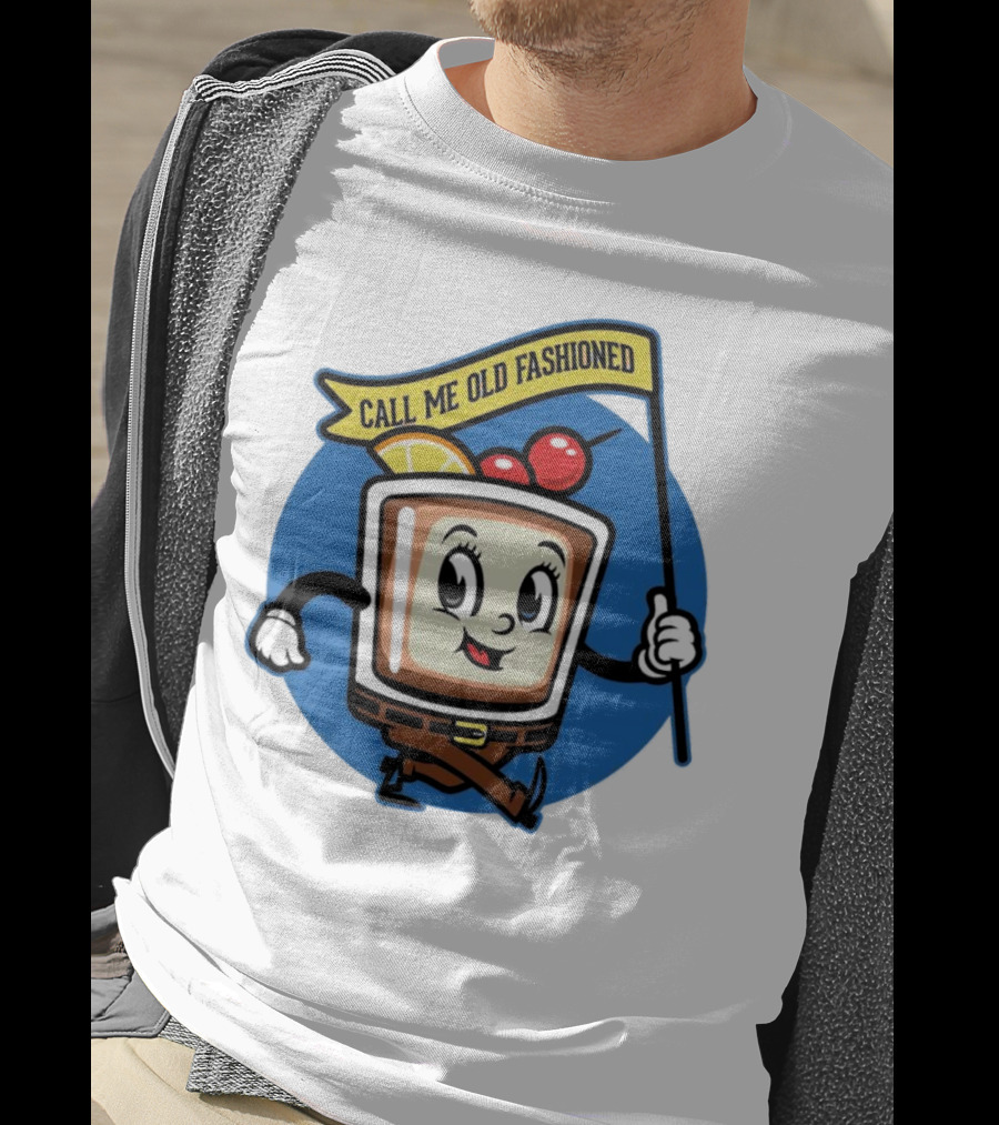 Call Me Old Fashioned Cherry Orange Cocktail Cartoon T-Shirt