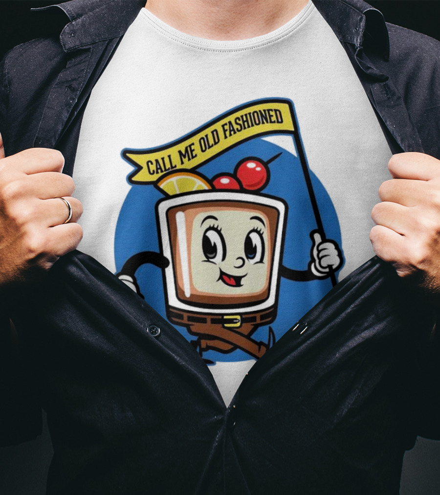 Call Me Old Fashioned Cherry Orange Cocktail Cartoon T-Shirt