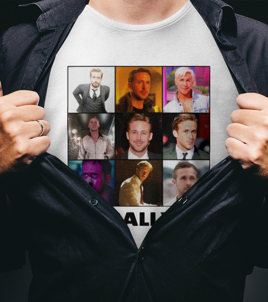 Ryan Gosling Literally Me Nine Image Collage T-Shirt