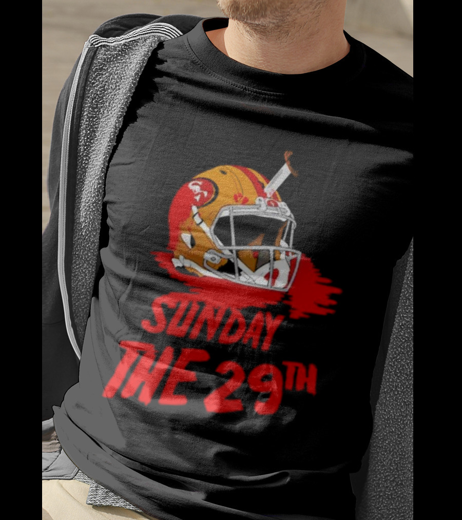 Sunday The 29th Football Helmet Horror Crossover T-Shirt