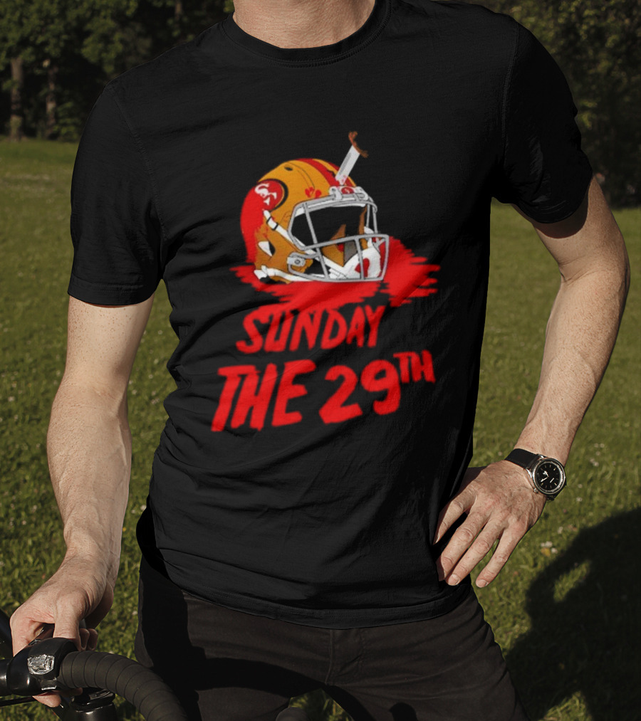 Sunday The 29th Football Helmet Horror Crossover T-Shirt