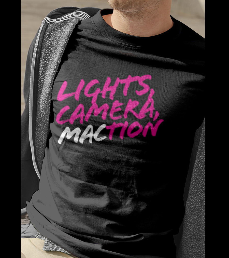 Lights Camera Maction Bold Neon Pink T-Shirt