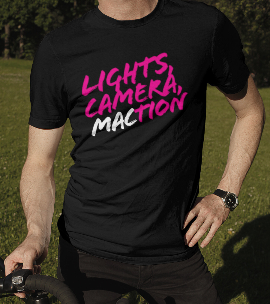 Lights Camera Maction Bold Neon Pink T-Shirt