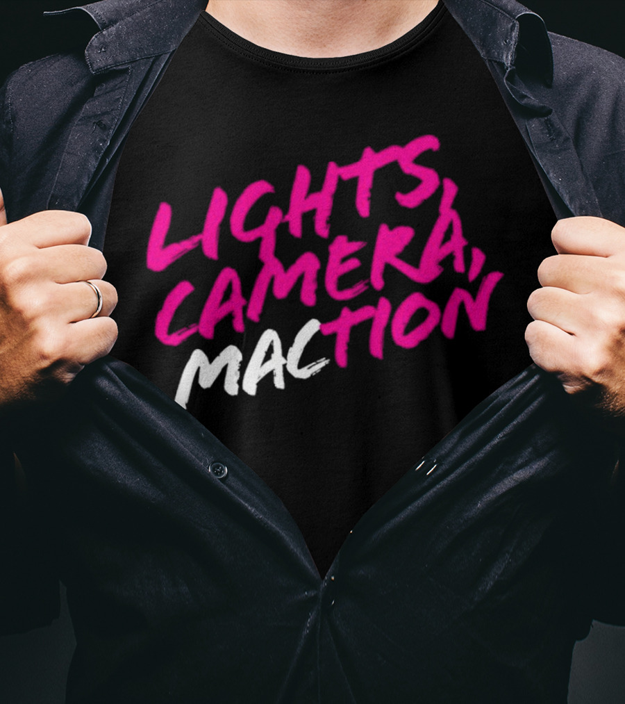 Lights Camera Maction Bold Neon Pink T-Shirt