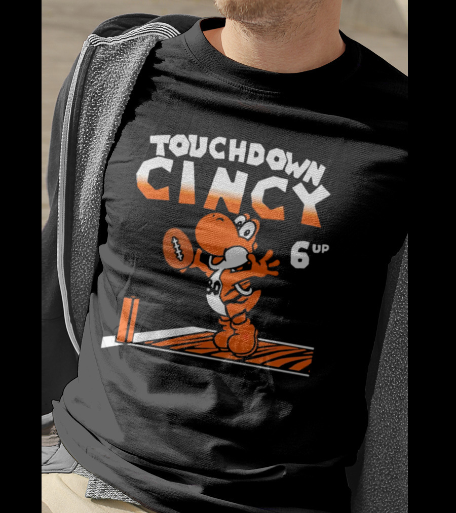 Touchdown Cincy Football Celebration Cartoon 6 Up T-Shirt