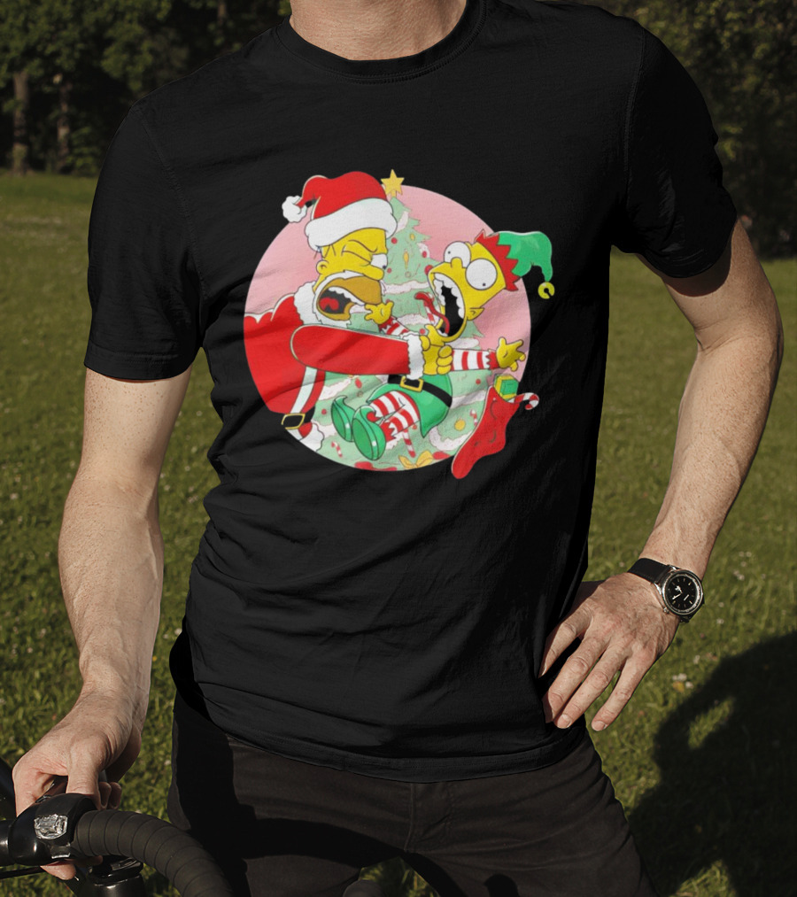 You Are Not Santa's Helper Animated Christmas Family Fight T-Shirt
