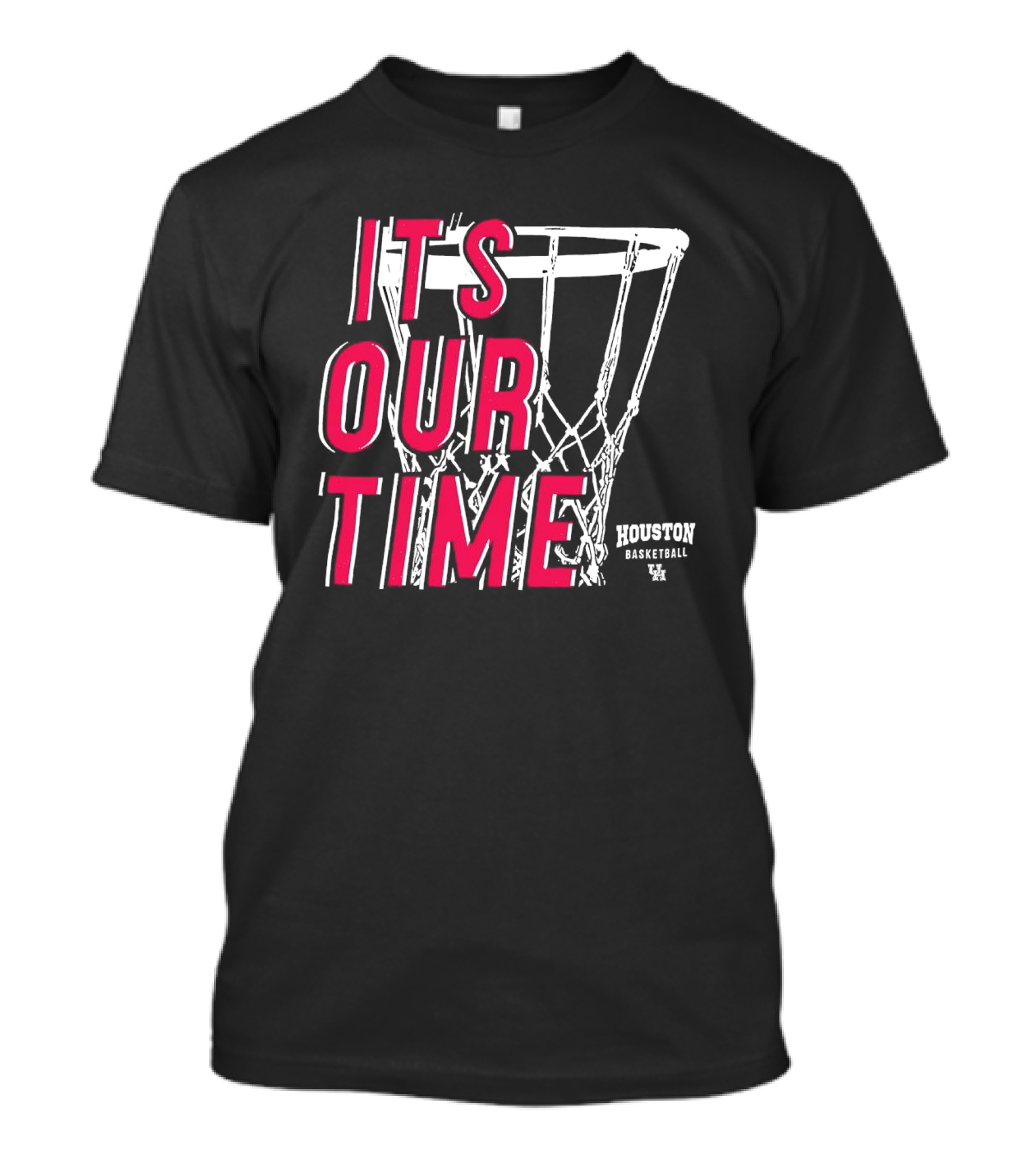 Houston Cougars Basketball It's Our Time Basketball Hoop T-Shirt