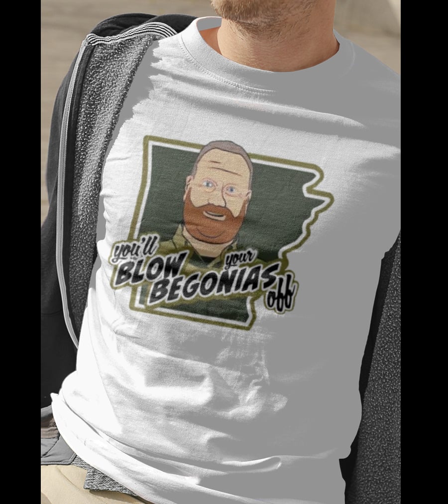 Chief Bradley Taylor You'll Blow Your Begonias Off Hazen Police T-Shirt