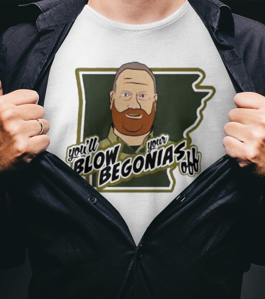 Chief Bradley Taylor You'll Blow Your Begonias Off Hazen Police T-Shirt