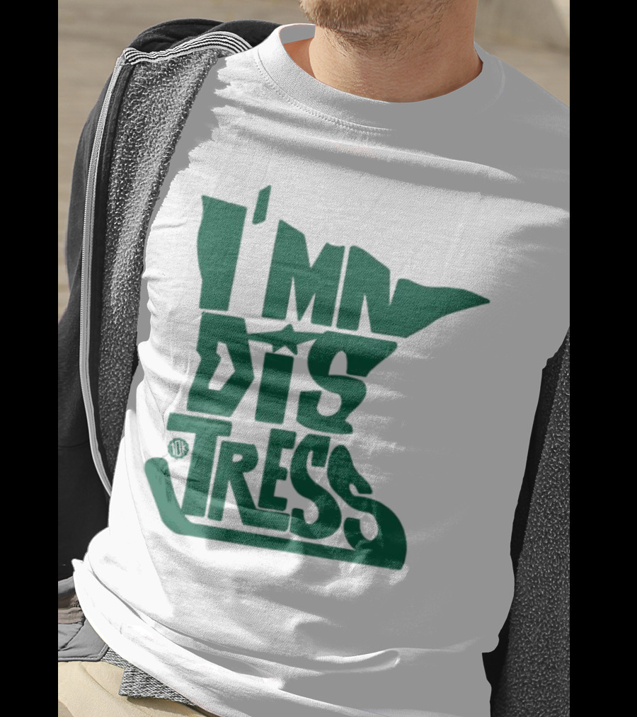 I MN Dis Tress Minnesota Silhouette And Hockey Stick T-Shirt