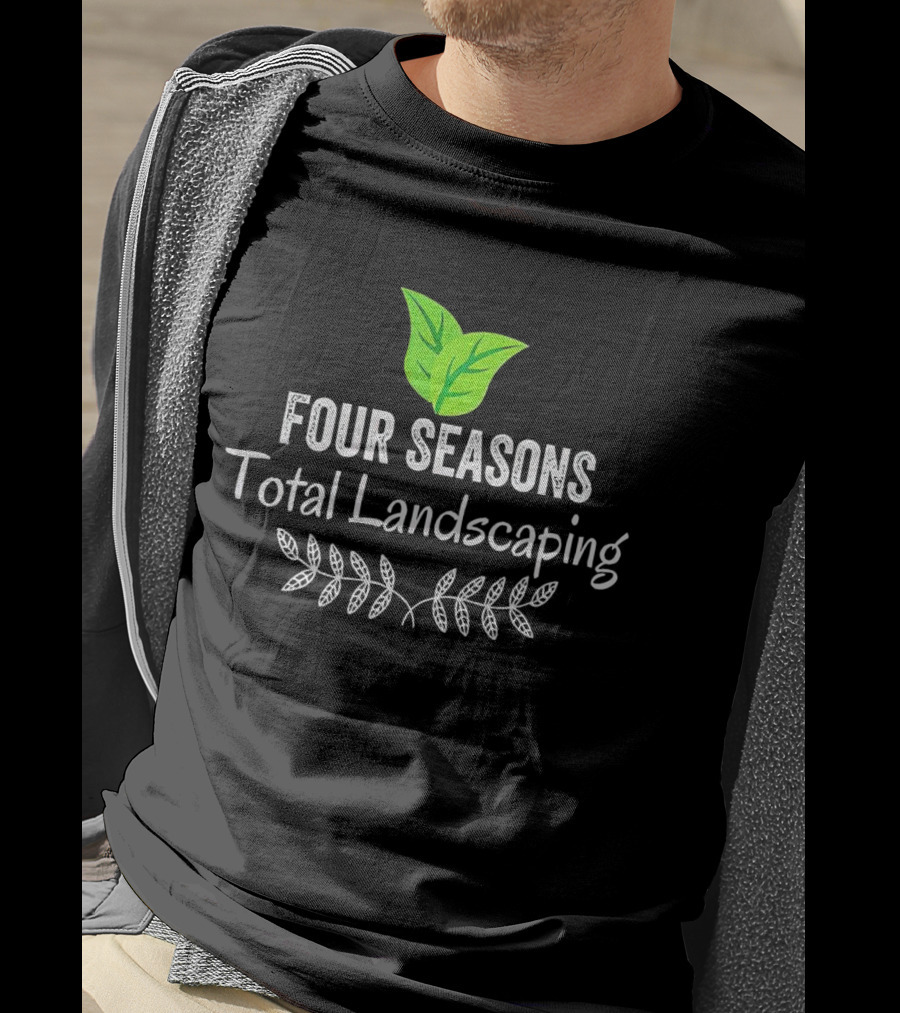 Four Seasons Total Landscaping Green Leaf Emblem T-Shirt
