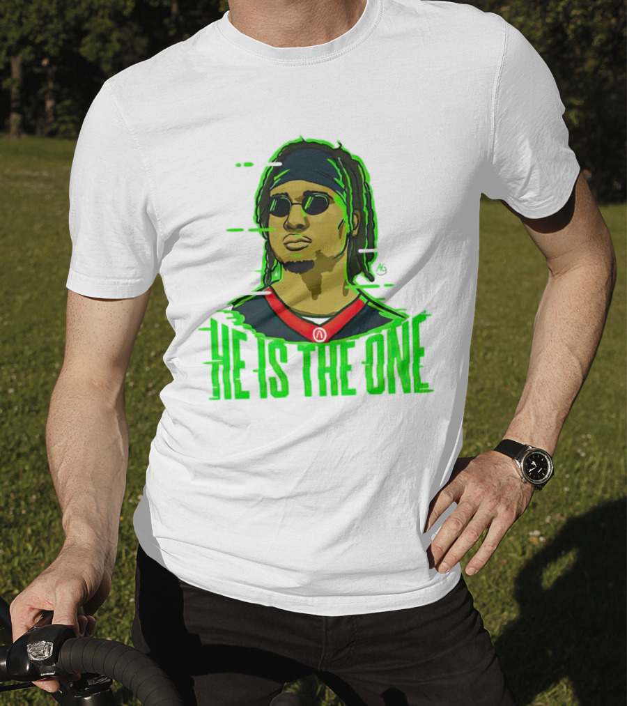 He Is The One Cryptic Neon Style Cartoon T-Shirt