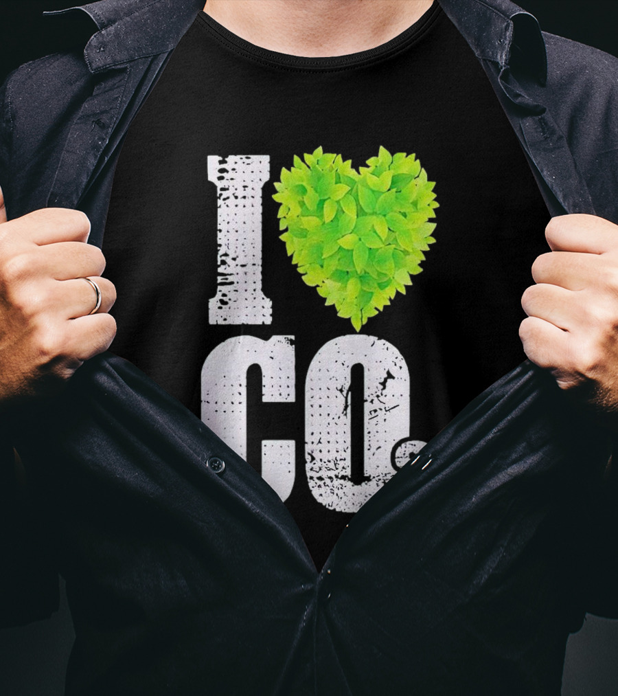 I Love CO2 Leaf Heart T-Shirt