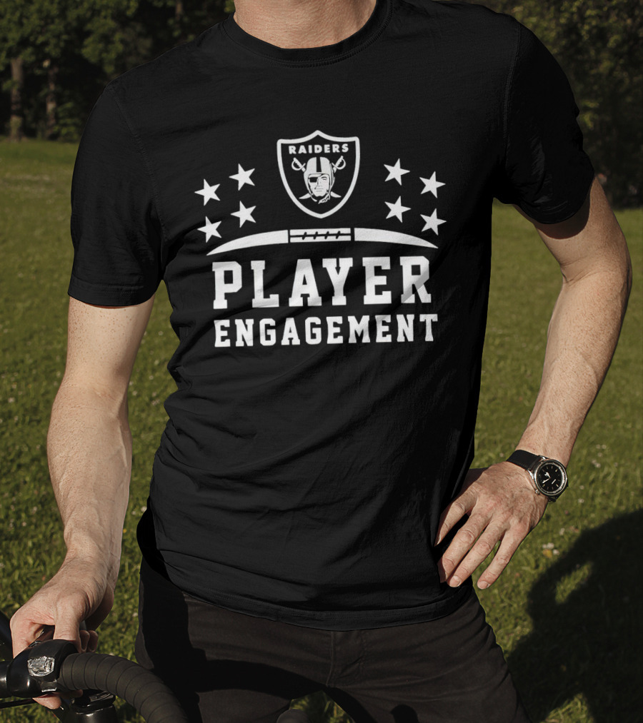 Las Vegas Raiders Player Engagement NFL Logo Stars T-Shirt