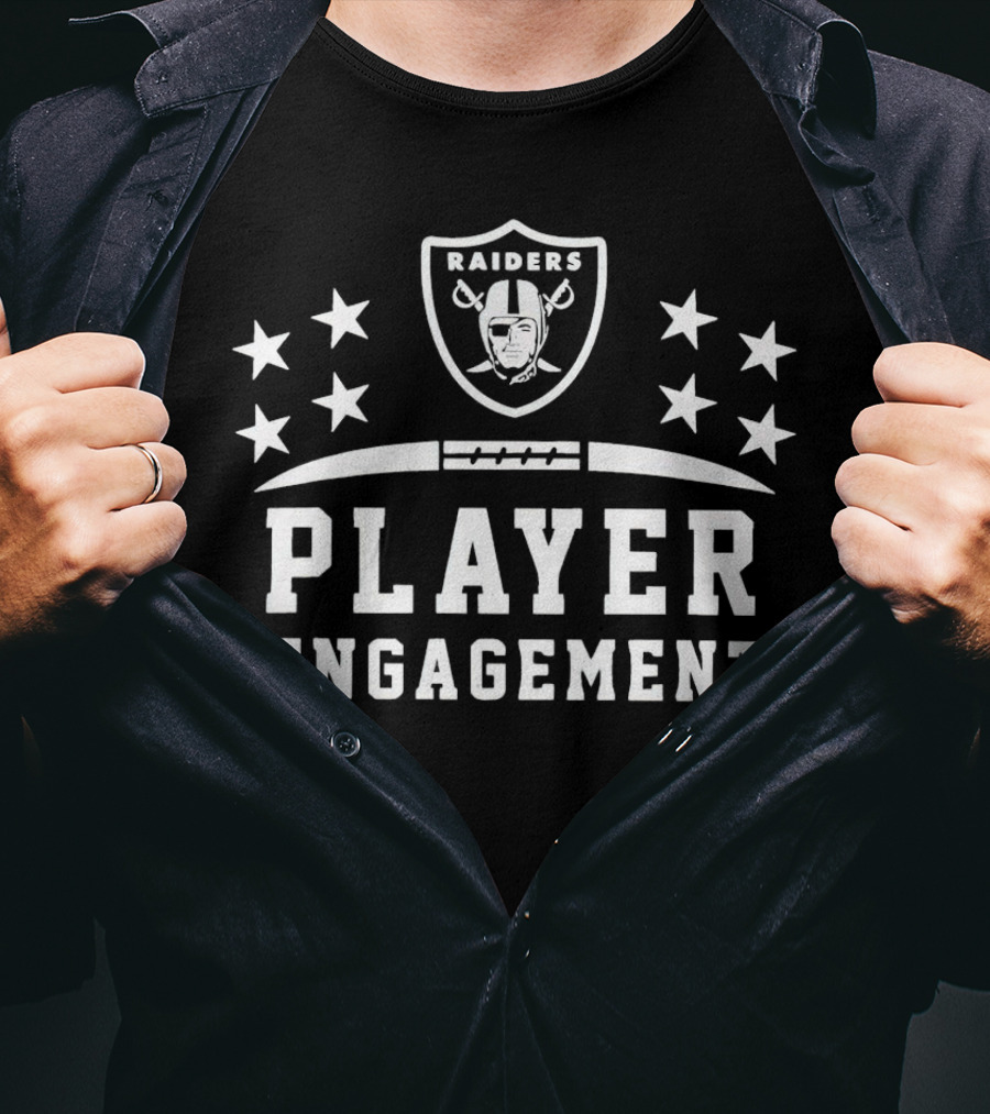 Las Vegas Raiders Player Engagement NFL Logo Stars T-Shirt