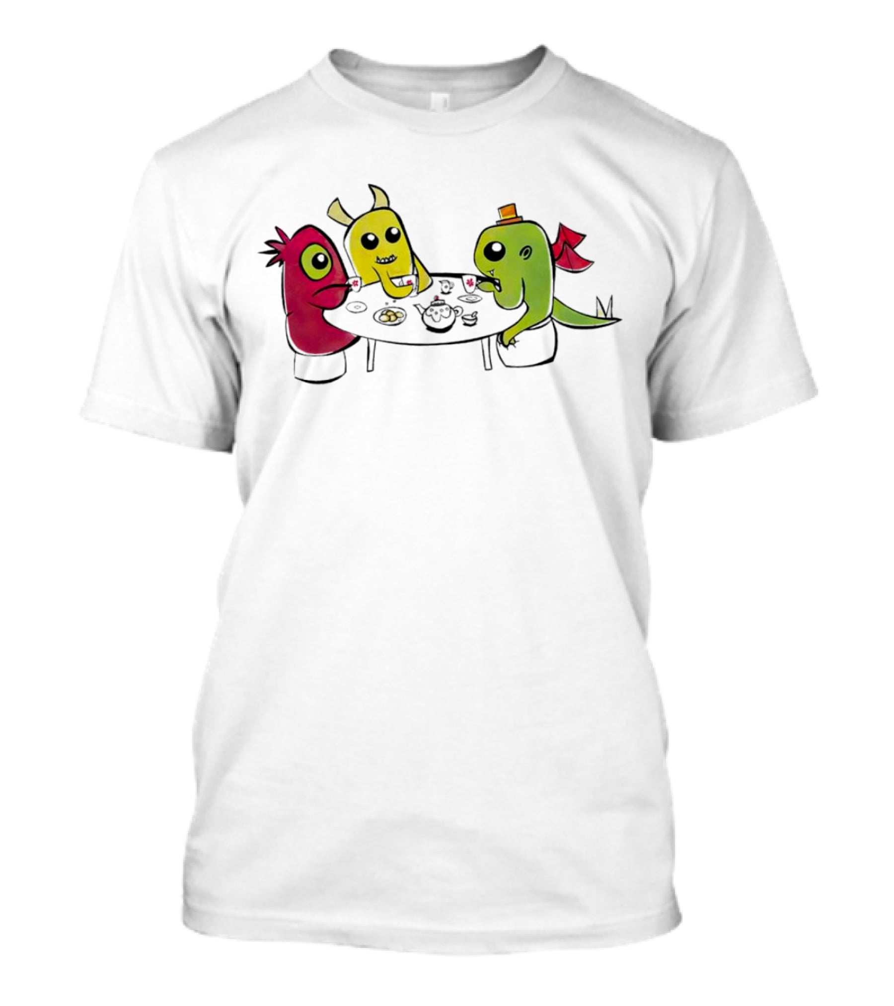 Monster Tea Party At Table With Cookies And Teacups T-Shirt