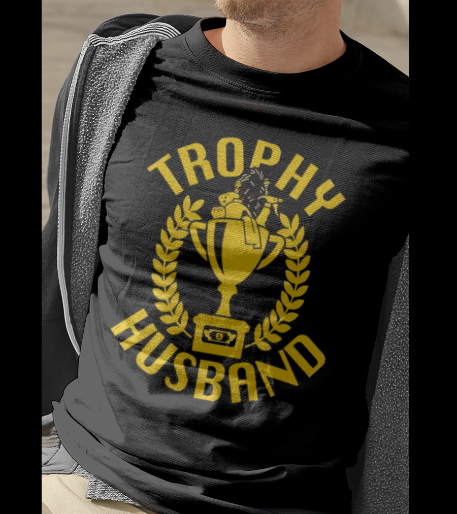 Trophy Husband Laurel Cup With Hat And Beer T-Shirt