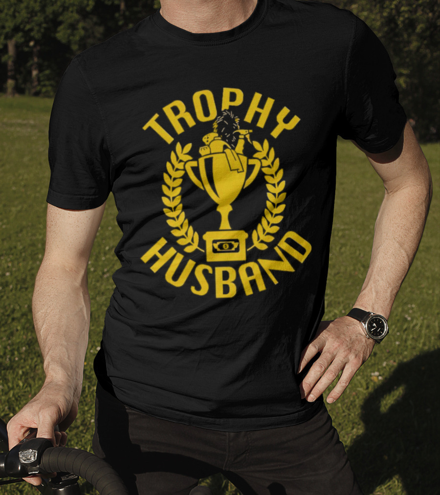 Trophy Husband Laurel Cup With Hat And Beer T-Shirt