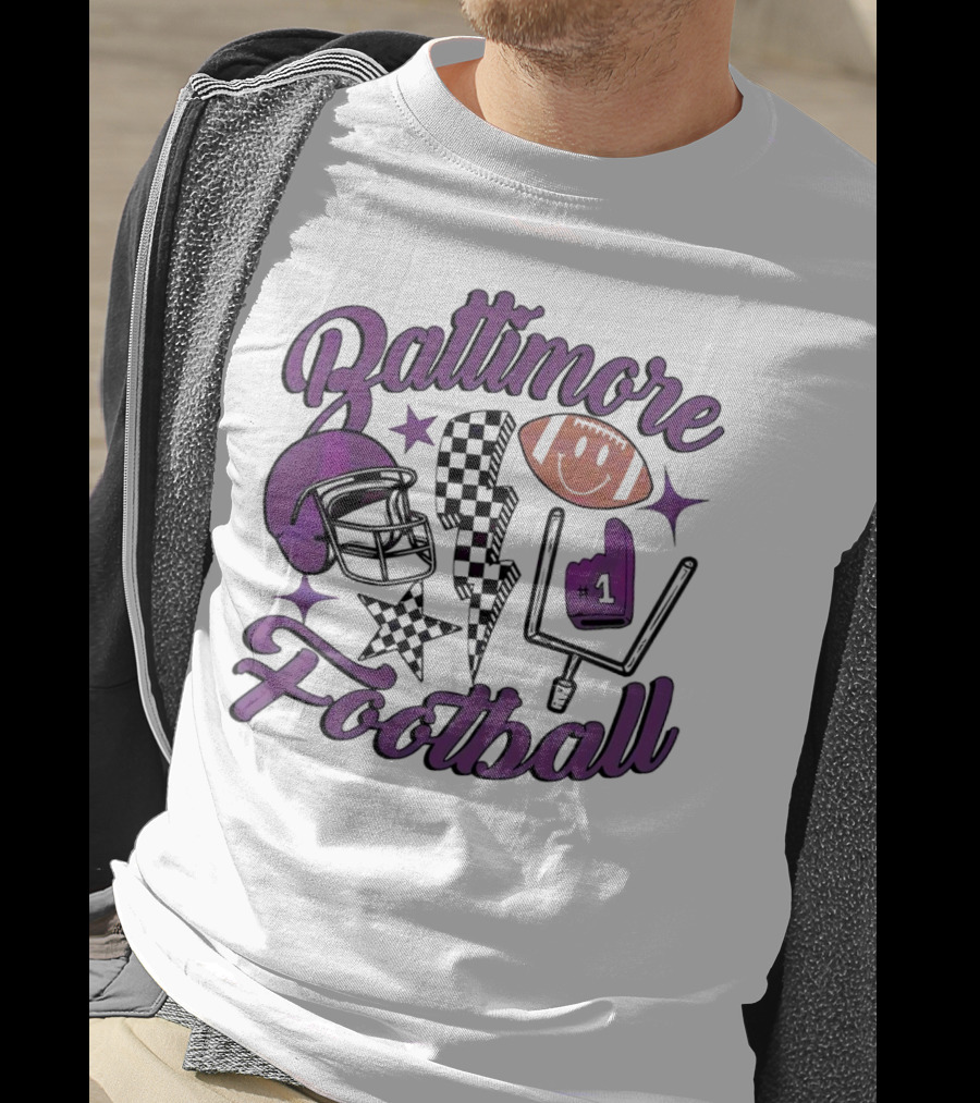 Baltimore Football NFL Team Helmet Smile Number One T-Shirt