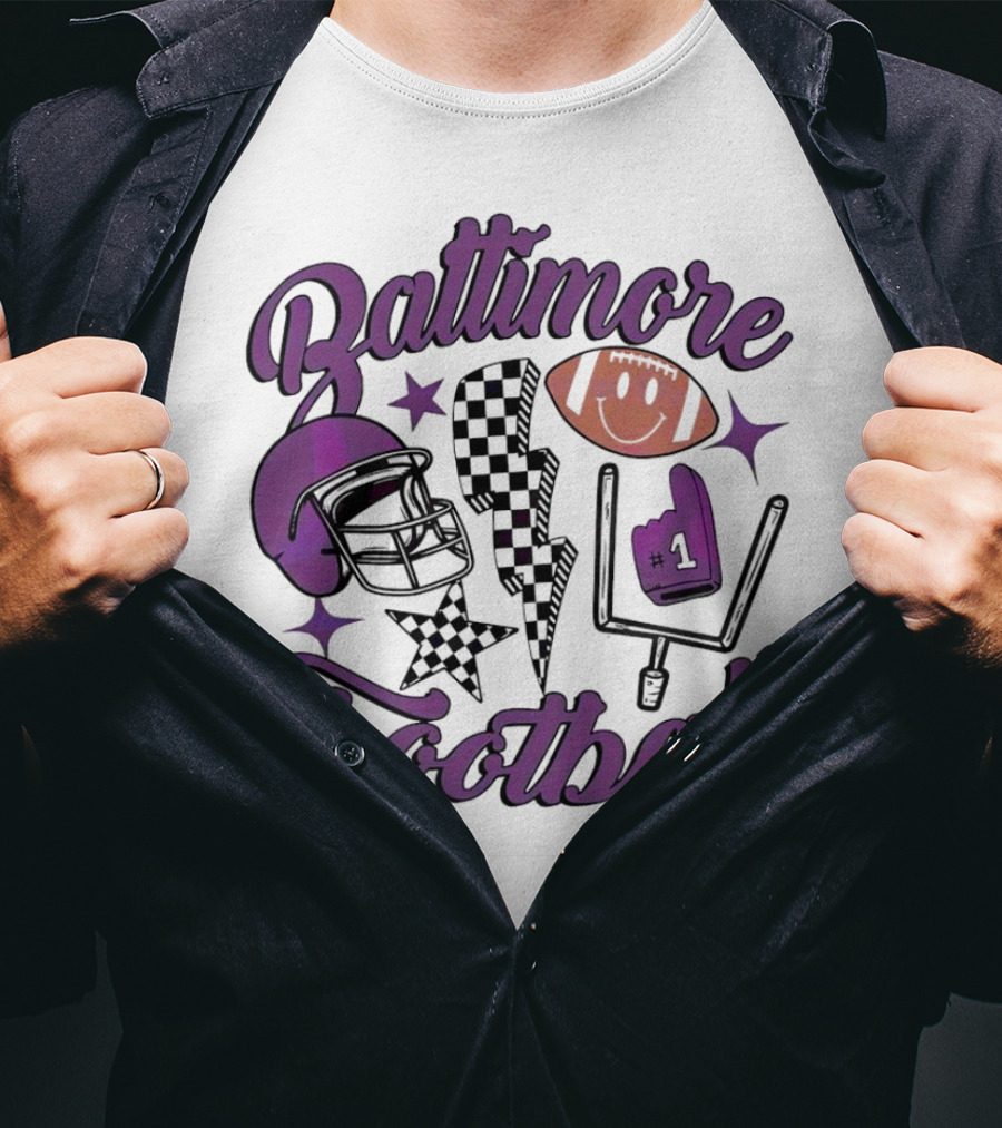 Baltimore Football NFL Team Helmet Smile Number One T-Shirt