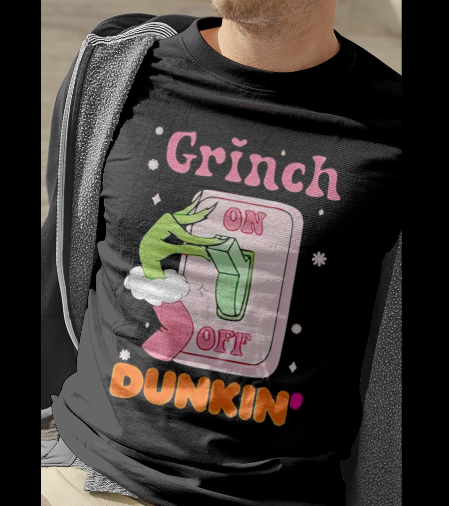 Grinch On Off Dunkin Switch Hand Lever T-Shirt