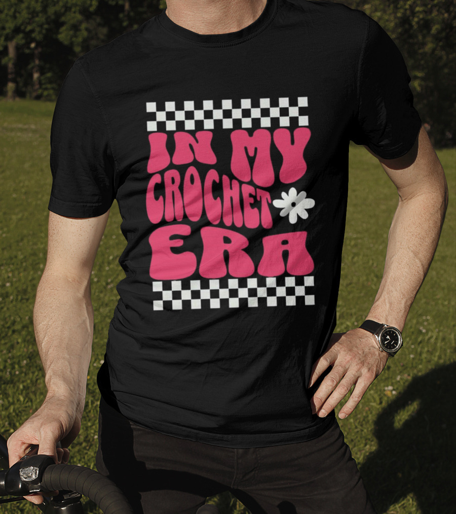 In My Crochet Era Checkerboard Flower Power T-Shirt