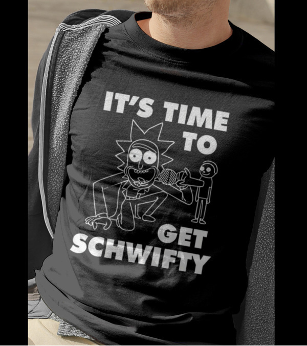 It's Time To Get Schwifty Character Holding Microphone Sketch T-Shirt