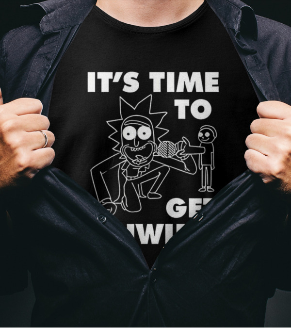 It's Time To Get Schwifty Character Holding Microphone Sketch T-Shirt