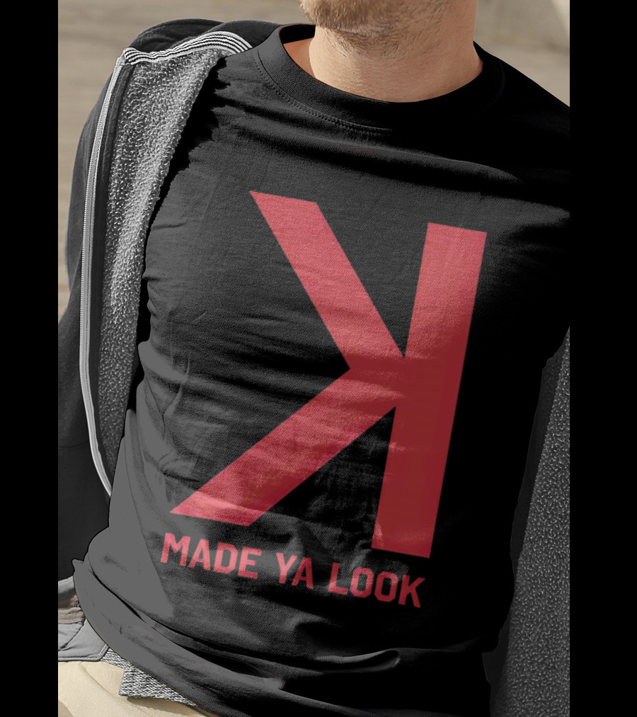 Made Ya Look Backwards K Baseball Strikeout Fan T-Shirt