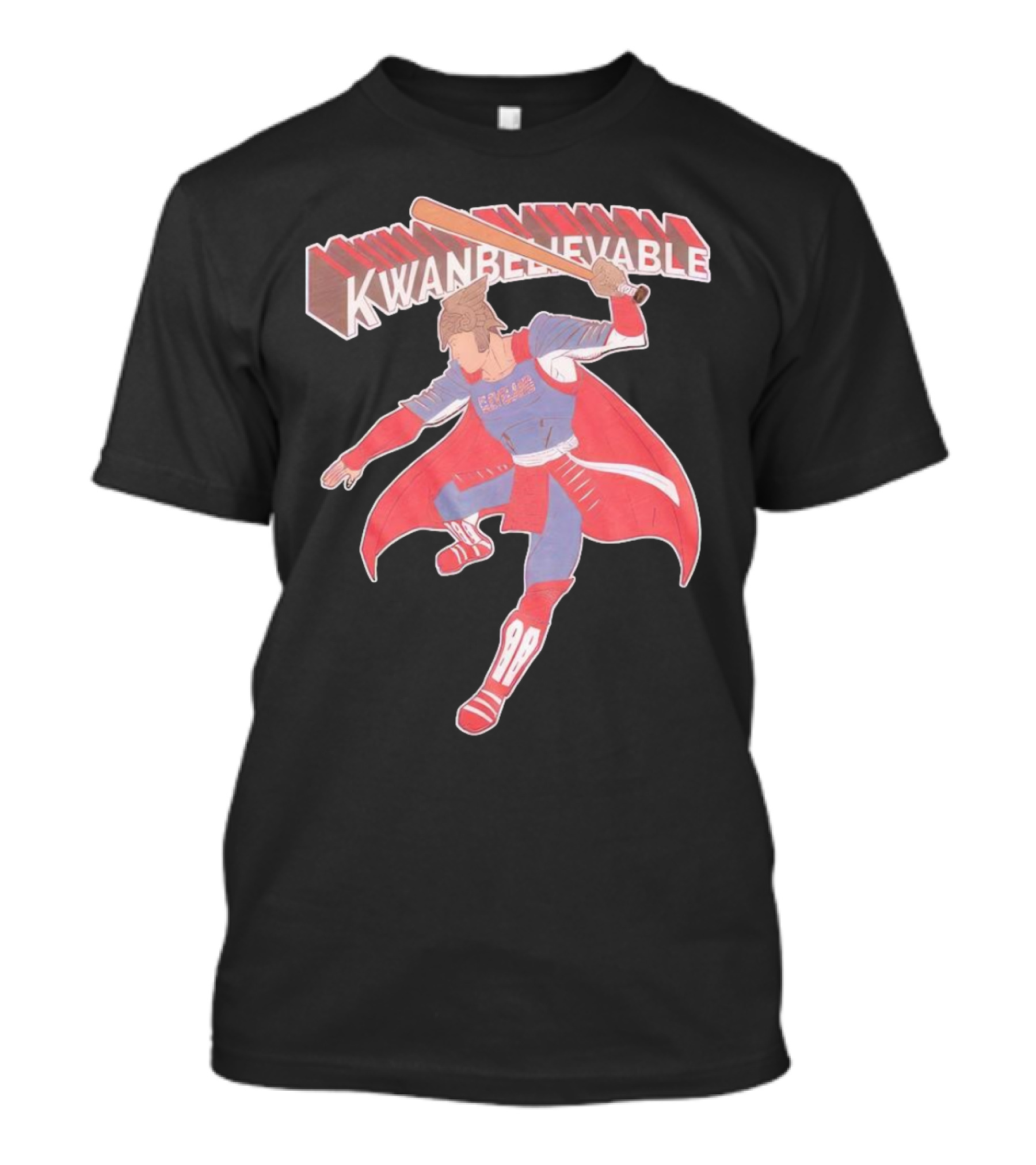 Kwanbelievable Cleveland Guardians Warrior Hero Baseball T-Shirt