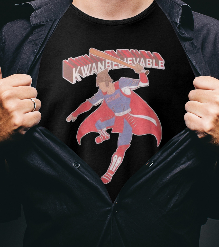 Kwanbelievable Cleveland Guardians Warrior Hero Baseball T-Shirt