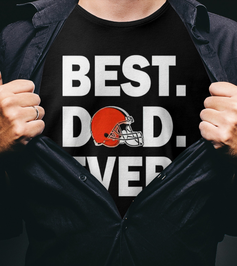 Cleveland Browns Best Dad Ever Football Helmet T-Shirt