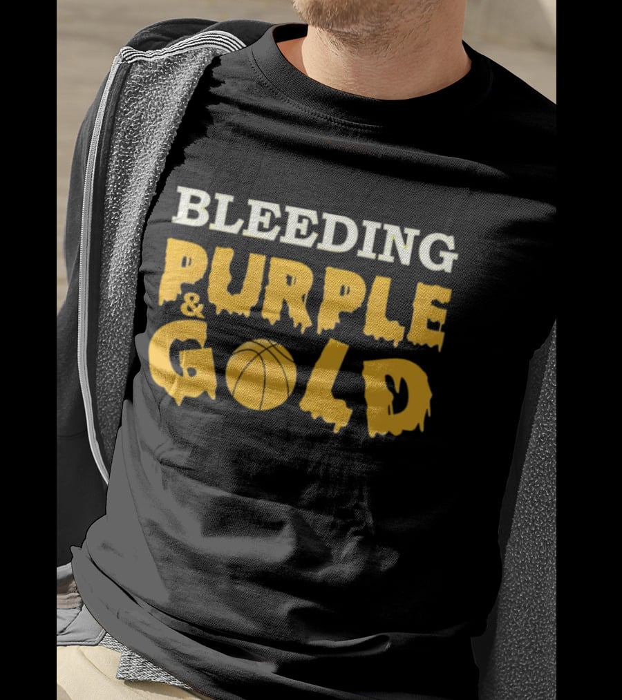 Bleeding Purple And Gold Basketball T-Shirt