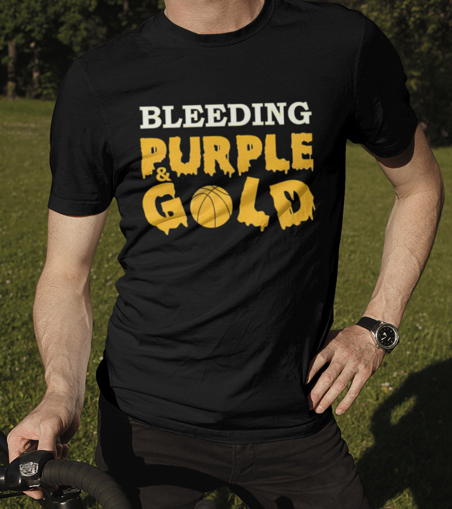 Bleeding Purple And Gold Basketball T-Shirt