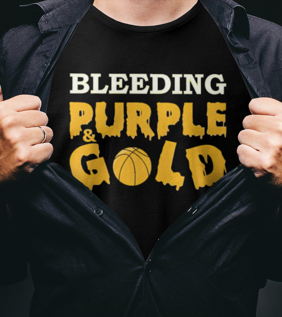 Bleeding Purple And Gold Basketball T-Shirt