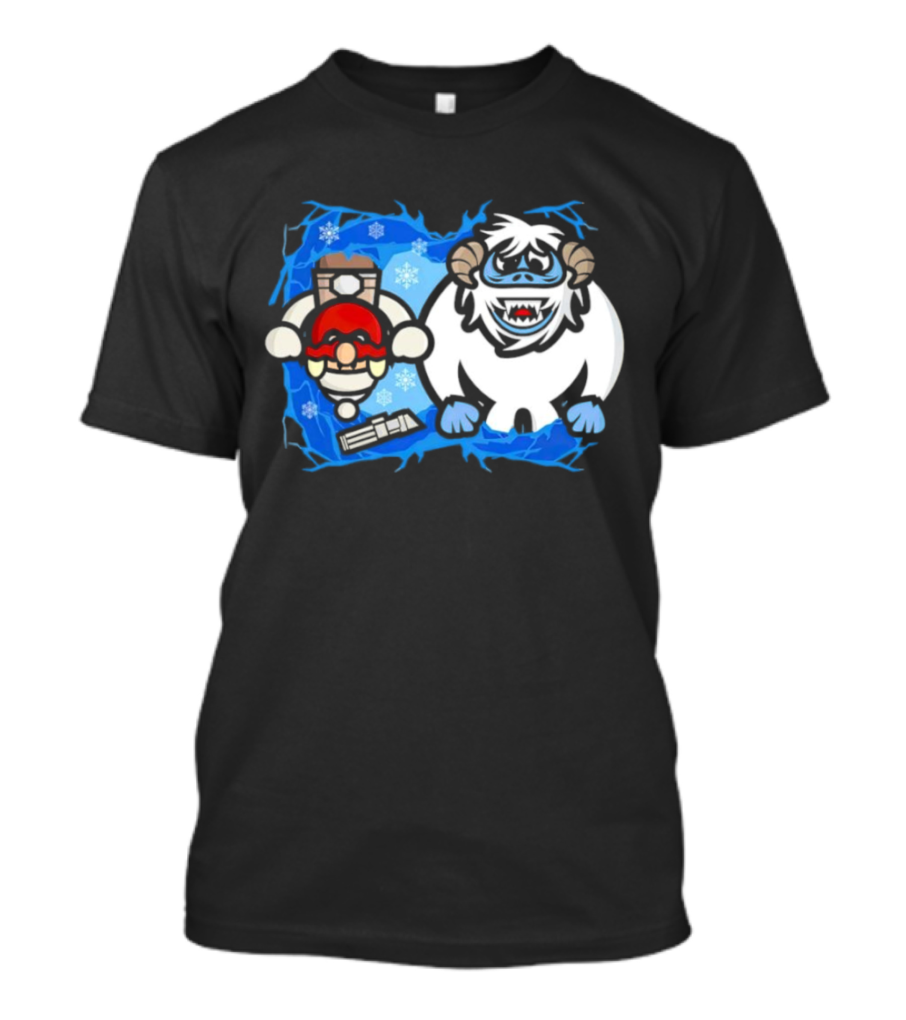 Bumble Wars Cartoon Mario Wampa Battle Ice Hoth T-Shirt