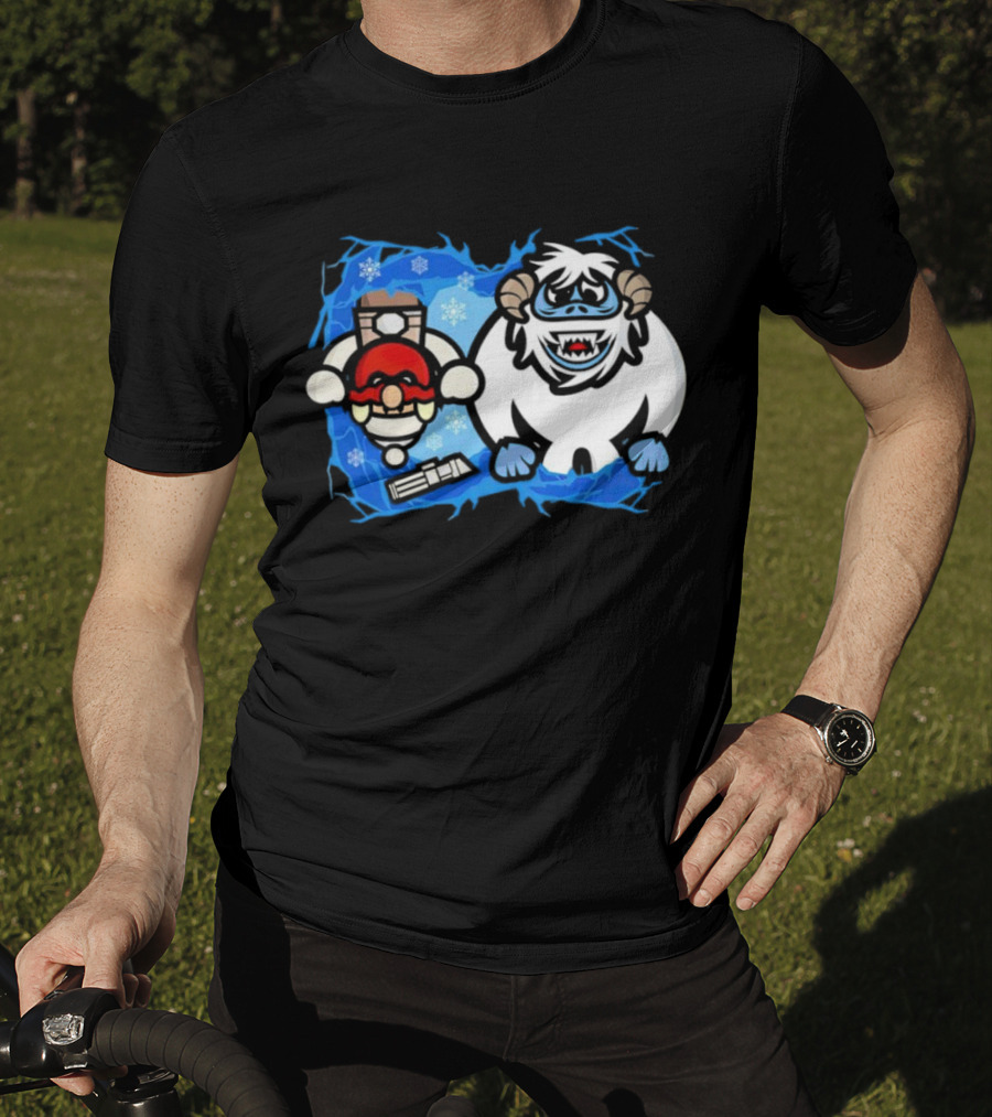 Bumble Wars Cartoon Mario Wampa Battle Ice Hoth T-Shirt