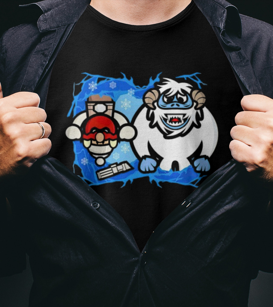 Bumble Wars Cartoon Mario Wampa Battle Ice Hoth T-Shirt