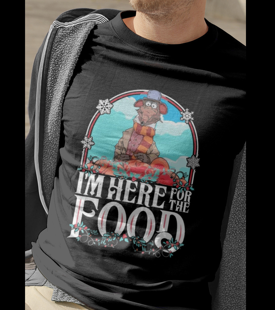 I'm Here For The Food Funny Rat Chef Winter Scarf T-Shirt