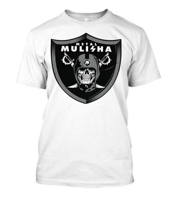 Las Vegas Raiders Skull Metal Mulisha Shield Halloween Helmets Swords T-Shirt