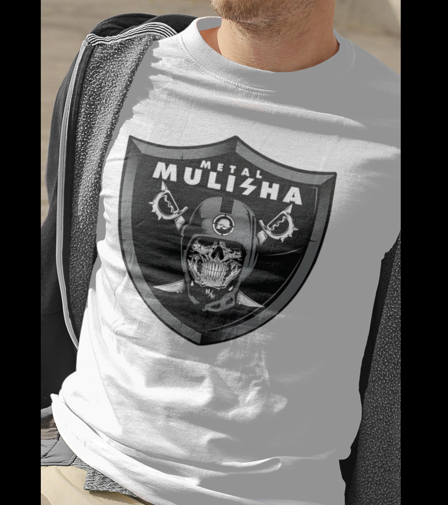 Las Vegas Raiders Skull Metal Mulisha Shield Halloween Helmets Swords T-Shirt
