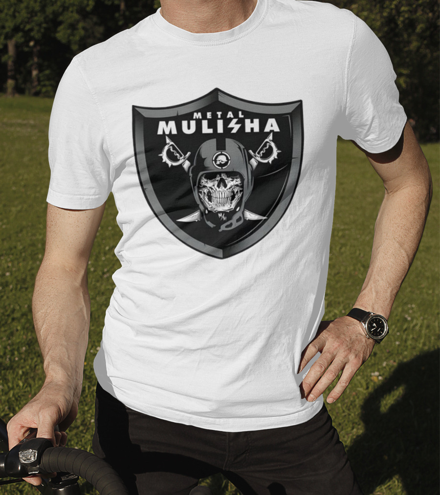 Las Vegas Raiders Skull Metal Mulisha Shield Halloween Helmets Swords T-Shirt