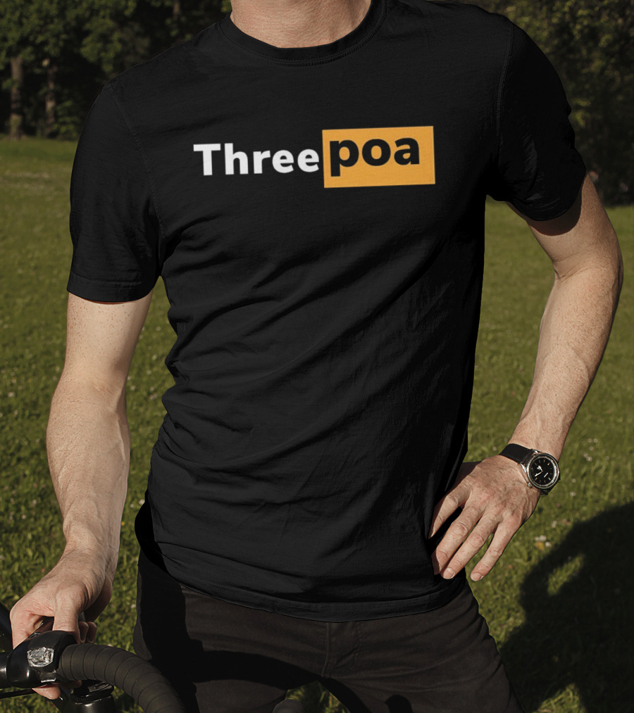 Threepoa Hub Classic Style Text Bold Minimalist Contrast T-Shirt