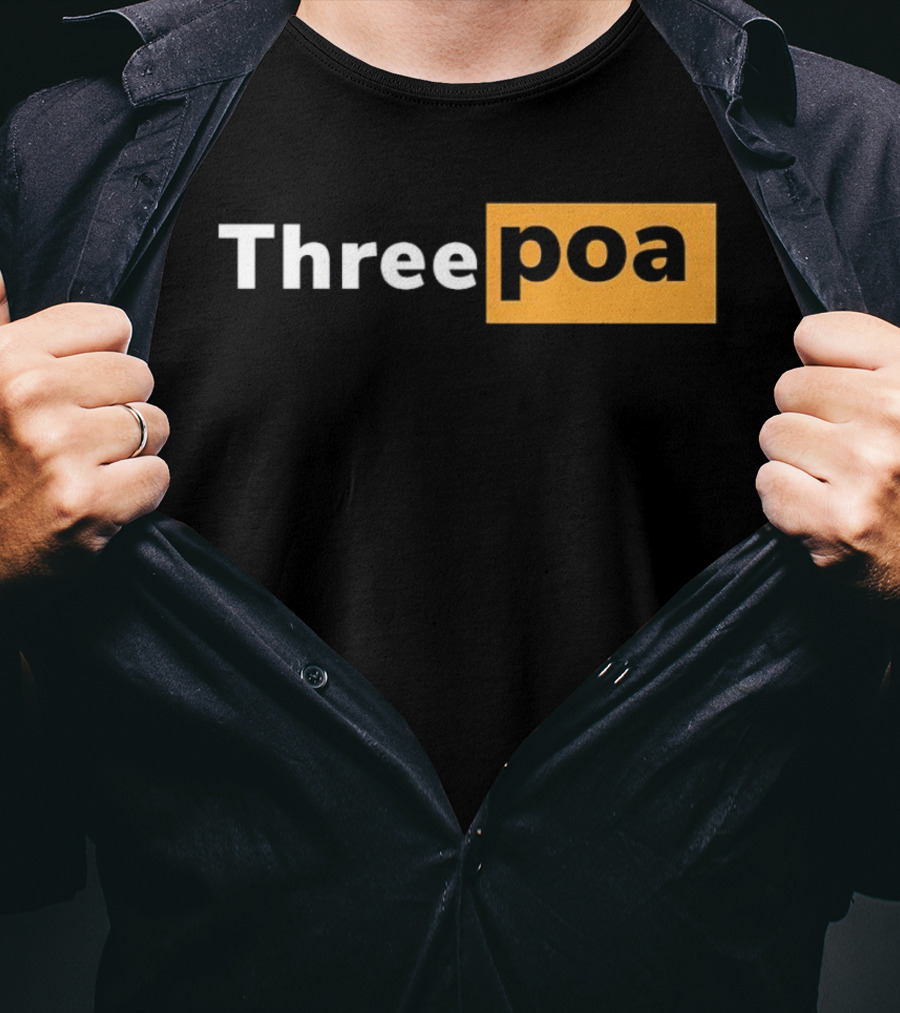 Threepoa Hub Classic Style Text Bold Minimalist Contrast T-Shirt
